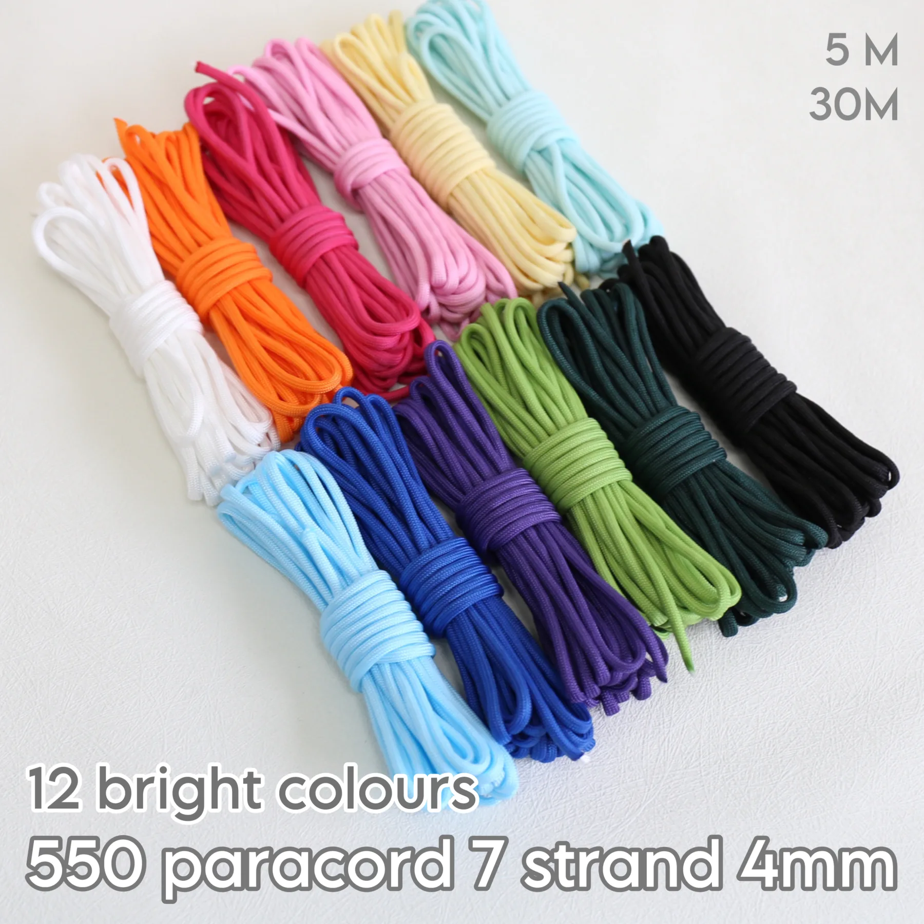 4mm7芯傘繩露營繩Paracord-亮色系