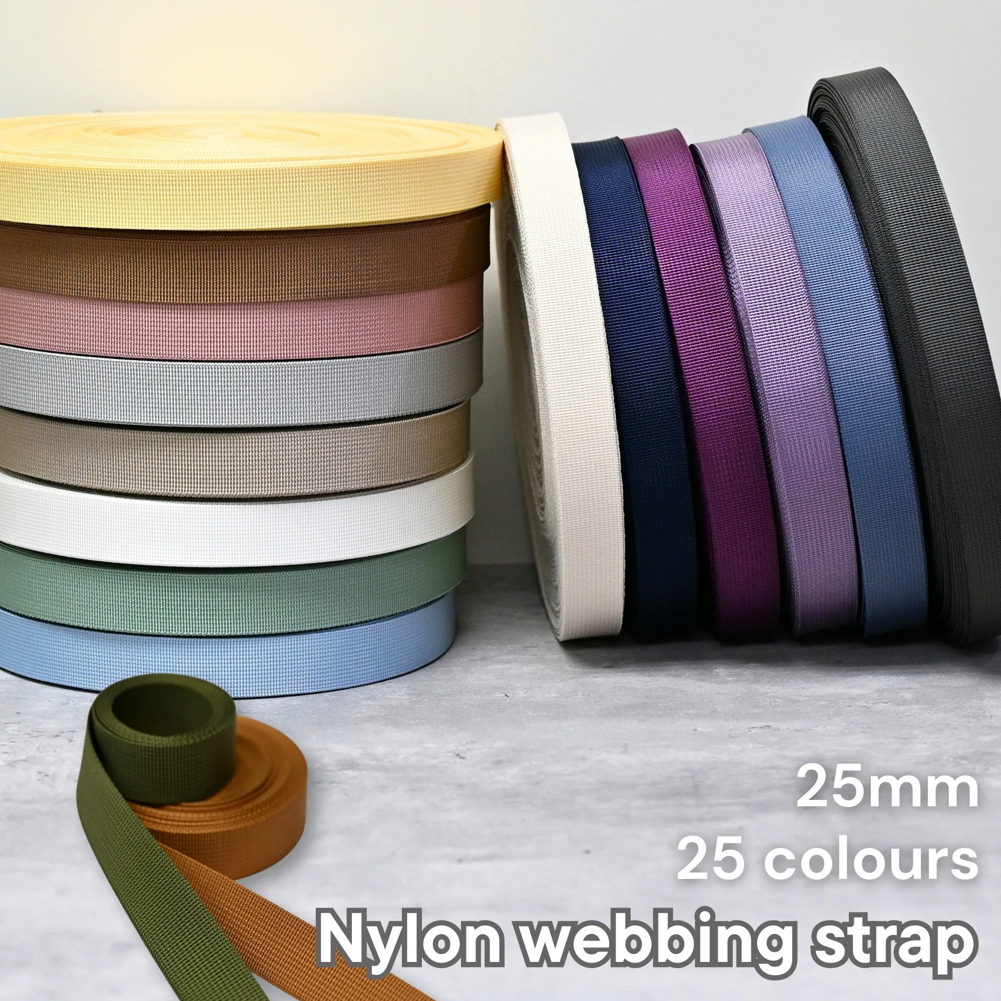 尼龍織帶 25mm webbing strap DIY craft handmade nylon strap 織帶 提帶 揹帶 肩帶 包帶 肩背帶 手作材料 手藝用品 縫紉配件