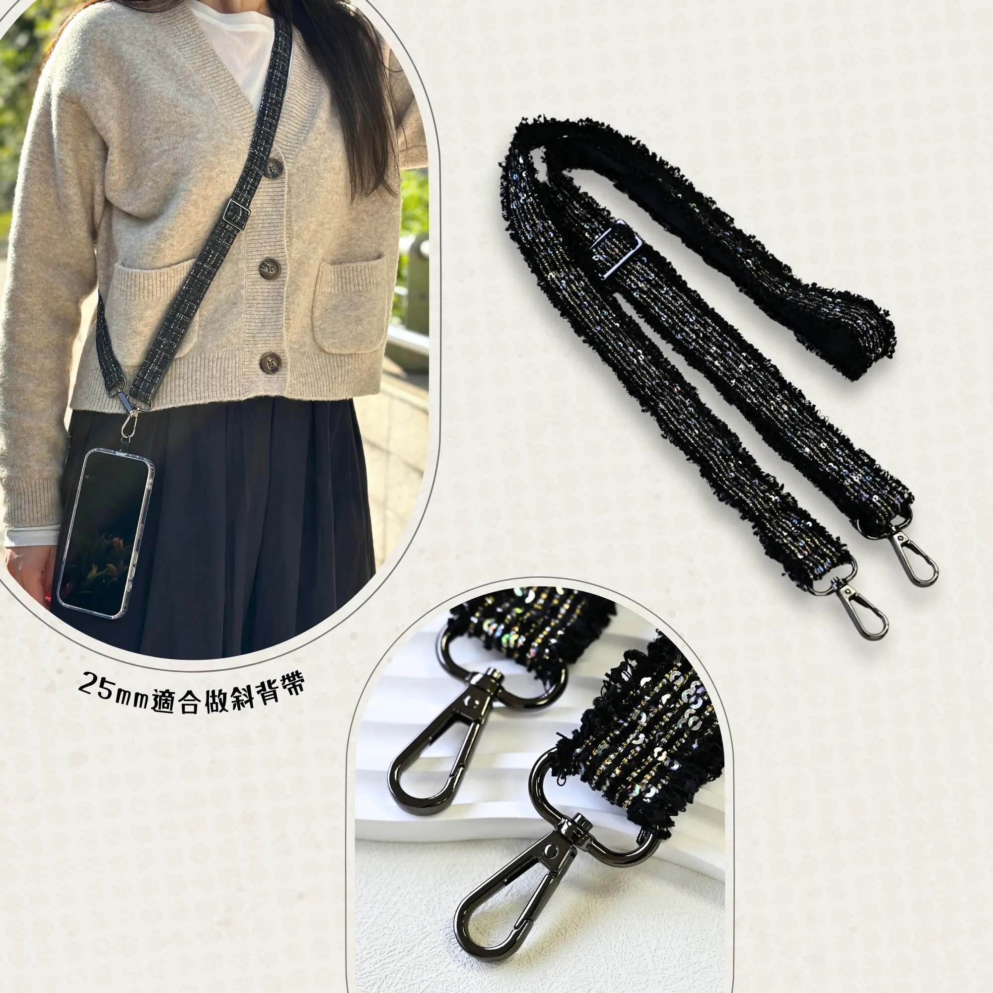 25mm板扣 門扣 龍蝦扣 包帶配件 包帶扣袋扣 手作材料 縫紉配件 bag making hardware 手芸 包袋製作 肩帶扣 背帶扣